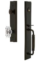 Grandeur Hardware
CARCGRBCC
Carre' One-Piece Handleset with C Grip and Baguette Clear Crystal Knob