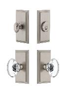 GrandeurCARPRO_ComboCarre Plate with Provence Crystal Knob and matching Deadbolt