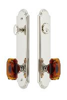 Grandeur HardwareARCBCA_82Arc Tall Plate Complete Entry Set with Baguette Amber Knob