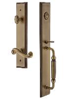 Grandeur HardwareCARFGRNEWCarre' One-Piece Handleset with F Grip and Newport Lever