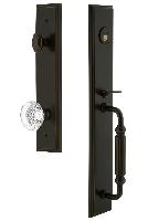 Grandeur HardwareCARFGRBORCarre' One-Piece Handleset with F Grip and Bordeaux Knob