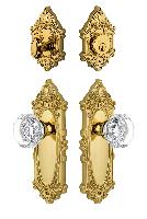 GrandeurGVCCHM_ComboGrande Vic Plate with Chambord Crystal Knob and matching Deadbolt