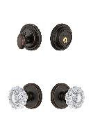GrandeurGEOVER_ComboGeorgetown Rosette with Versailles Crystal Knob and matching Deadbolt