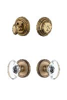 GrandeurGEOPRO_ComboGeorgetown Rosette with Provence Crystal Knob and matching Deadbolt