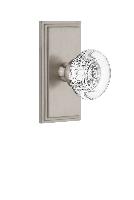 GrandeurCARBORCarre Plate Privacy with Bordeaux Crystal Knob