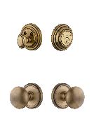 GrandeurGEOFAV_ComboGeorgetown Rosette with Fifth Avenue Knob and matching Deadbolt