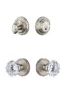 GrandeurGEOFON_ComboGeorgetown Rosette with Fontainebleau Crystal Knob and matching Deadbolt