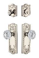 GrandeurPARVER_ComboParthenon Plate with Versailles Crystal Knob and matching Deadbolt