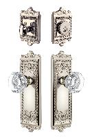 GrandeurWINCHM_ComboWindsor Plate with Chambord Crystal Knob and matching Deadbolt