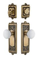 GrandeurWINHYD_ComboWindsor Plate with Hyde Park Porcelain Knob and matching Deadbolt