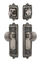GrandeurWINFAV_ComboWindsor Plate with Fifth Avenue Knob and matching Deadbolt