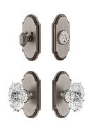 GrandeurARCBIA_ComboArc Plate with Biarritz Crystal Knob and matching Deadbolt