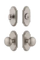 GrandeurARCFAV_ComboArc Plate with Fifth Avenue Knob and matching Deadbolt