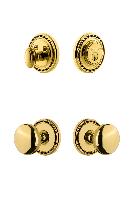 GrandeurSOLFAV_ComboSoleil Plate with Fifth Avenue Knob and matching Deadbolt