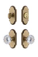 GrandeurARCFON_ComboArc Plate with Fontainebleau Crystal Knob and matching Deadbolt