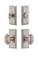 GrandeurCARGVC_ComboCarre Plate with Grande Victorian Knob and matching Deadbolt
