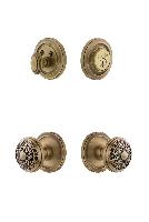 GrandeurCIRWIN_ComboCirculaire Rosette with Windsor Knob and matching Deadbolt