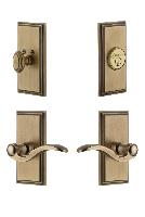 GrandeurCARBEL_ComboCarre Plate with Bellagio Lever and matching Deadbolt