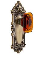 GrandeurGVCBCAGrande Victorian Plate Privacy with Baguette Crystal Knob