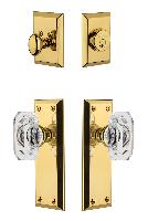 GrandeurFAVBCC_ComboFifth Avenue Plate with Baguette Crystal Knob and matching Deadbolt