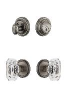 GrandeurGEOBCC_ComboGeorgetown Rosette with Baguette Crystal Knob and matching Deadbolt