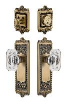 GrandeurWINBCC_ComboWindsor Plate with Baguette Crystal Knob and matching Deadbolt
