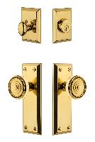 GrandeurFAVSOL_ComboFifth Avenue Plate with Soleil Knob and matching Deadbolt