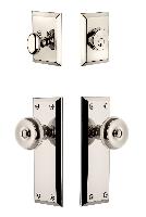 GrandeurFAVBOU_ComboFifth Avenue Plate with Bouton Knob and matching Deadbolt