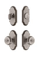 GrandeurARCBOU_ComboArc Plate with Bouton Knob and matching Deadbolt