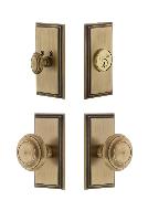 GrandeurCARCIR_ComboCarre Plate with Circulaire Knob and matching Deadbolt