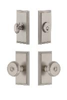 GrandeurCARBOU_ComboCarre Plate with Bouton Knob and matching Deadbolt