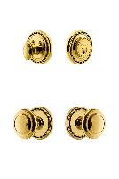 GrandeurSOLCIR_ComboSoleil Plate with Circulaire Knob and matching Deadbolt