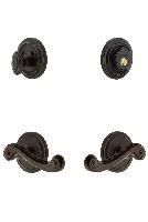 GrandeurCIRNEW_ComboCirculaire Rosette with Newport Lever and matching Deadbolt