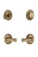 GrandeurCIRGEO_ComboCirculaire Rosette with Georgetown Lever and matching Deadbolt