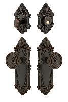 GrandeurGVCSOL_ComboGrande Victorian Plate with Soleil Knob and matching Deadbolt