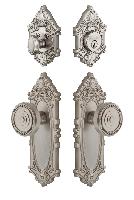 GrandeurGVCSOL_ComboGrande Victorian Plate with Soleil Knob and matching Deadbolt