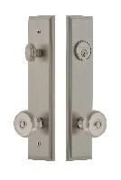 Grandeur HardwareCARBOU_82Carre' Tall Plate Complete Entry Set with Bouton Knob