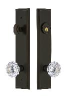 Grandeur HardwareCARFON_82Carre' Tall Plate Complete Entry Set with Fontainebleau Knob