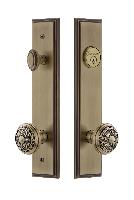 Grandeur HardwareCARWIN_82Carre' Tall Plate Complete Entry Set with Windsor Knob