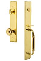 Grandeur HardwareCARCGRBOUCarre' One-Piece Handleset with C Grip and Bouton Knob