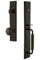 Grandeur HardwareCARCGRFAVCarre' One-Piece Handleset with C Grip and Fifth Avenue Knob