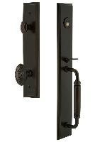 Grandeur HardwareCARCGRGVCCarre' One-Piece Handleset with C Grip and Grande Victorian Knob