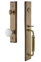 Grandeur HardwareCARCGRHYDCarre' One-Piece Handleset with C Grip and Hyde Park Knob
