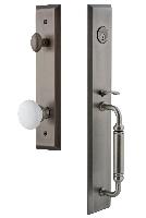 Grandeur HardwareFAVCGRHYDFifth Avenue One-Piece Handleset with C Grip and Hyde Park Knob
