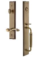 Grandeur HardwareCARCGRPRTCarre' One-Piece Handleset with C Grip and Portofino Lever