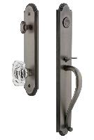 Grandeur HardwareARCSGRBCCArc One-Piece Handleset with S Grip and Baguette Clear Crystal Knob
