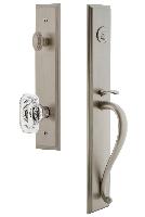 Grandeur HardwareCARSGRBCCCarre' One-Piece Handleset with S Grip and Baguette Clear Crystal Knob