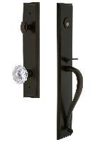 Grandeur HardwareCARSGRFONCarre' One-Piece Handleset with S Grip and Fontainebleau Knob