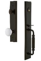 Grandeur HardwareCARFGRHYDCarre' One-Piece Handleset with F Grip and Hyde Park Knob