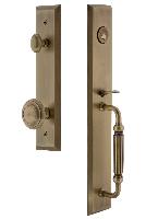 Grandeur HardwareFAVFGRCIRFifth Avenue One-Piece Handleset with F Grip and Circulaire Knob